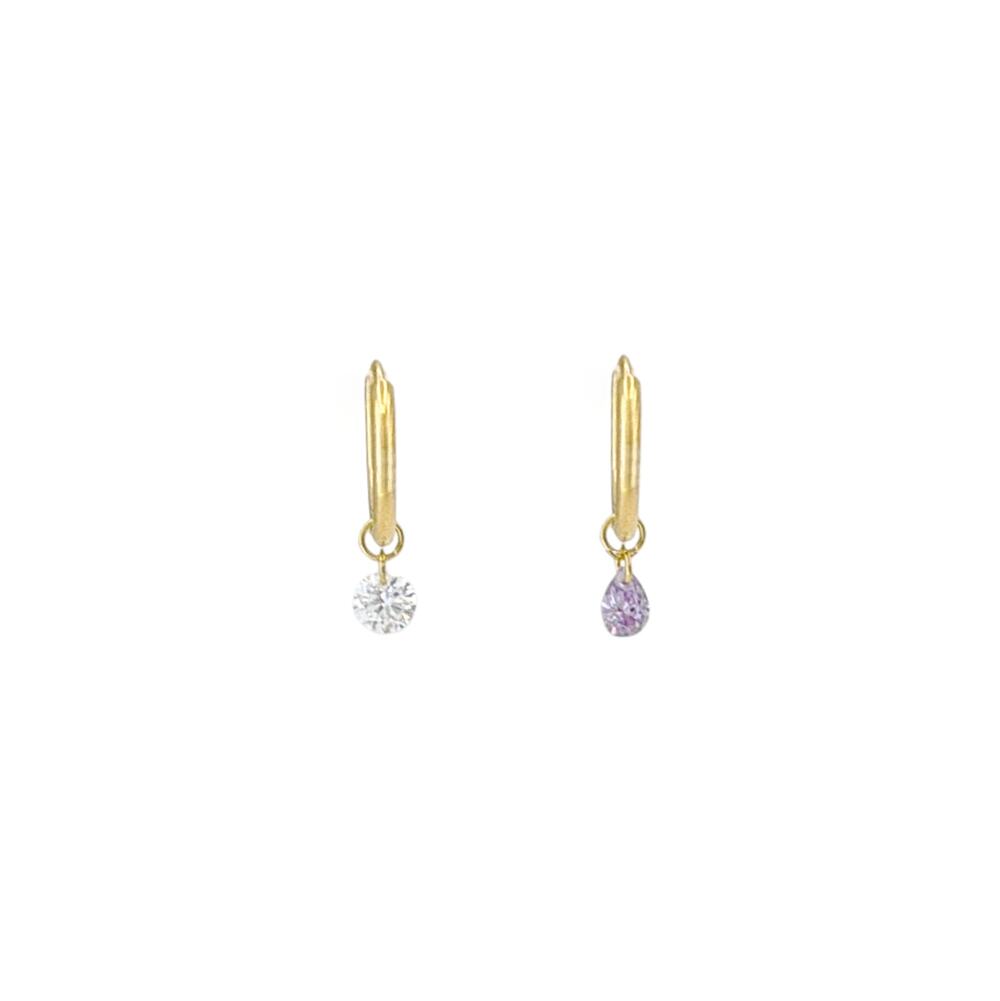 COMPLETEDWORKS Cubic Zirconia & Gold Vermeil Hoop Earrings